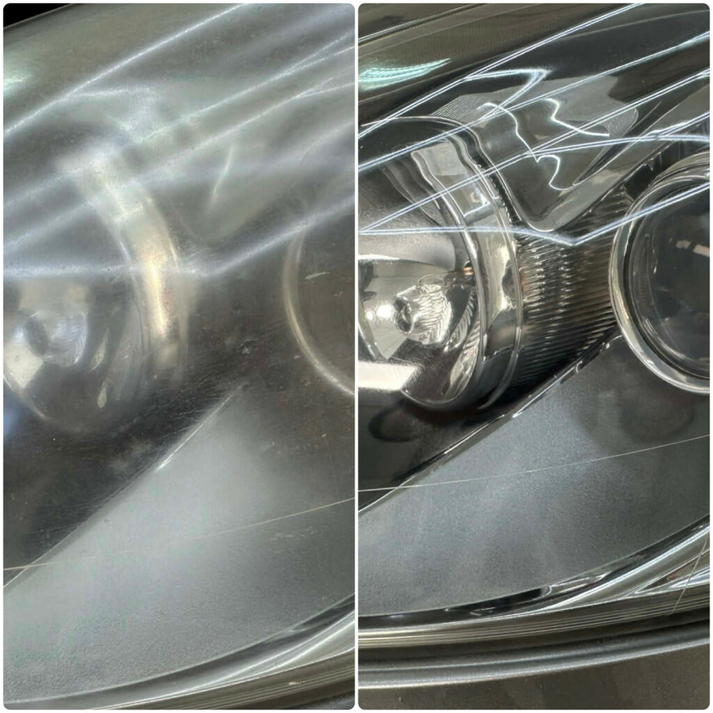 Fényszóró felújítás előtte és utána állapot összehasonlítása